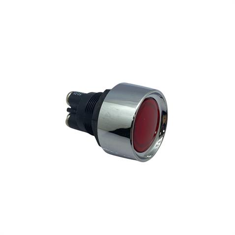 12V BUTON 50 A (VİDALI) KROM ÇERÇEVELİ (22 MM) KIRMIZI IŞIKLI