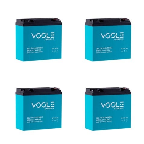 VOOLE 12V 24 AH ELEKTRİKLİ BİSİKLET AKÜSÜ DEEP CYCLE GEL BATTARY CARBON-X (181*77*170) (6.60 KG)