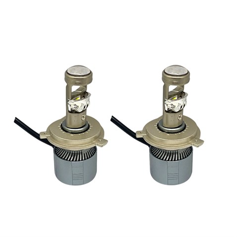 12V-24V H4 CSP LED XENON FAR AMPUL SETİ 6500K 18000 LÜMEN MERCEKLİ CANBUS