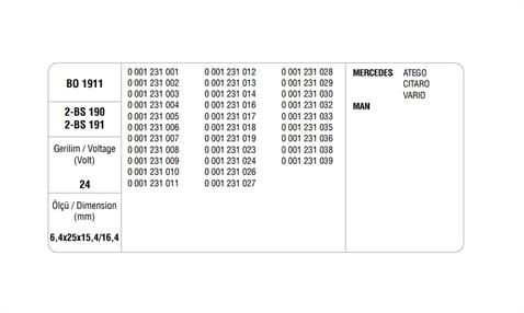 MARŞ KÖMÜRÜ BOSCH TİPİ YM 24V (4 AD)