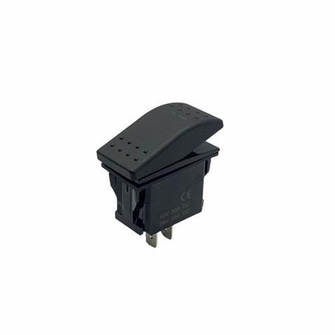 TUŞLU ANAHTAR IŞIKLI YEŞİL (3 FİŞ) (TEK DEVRE) (12V 20A DC/24V 10A DC) MARİN
