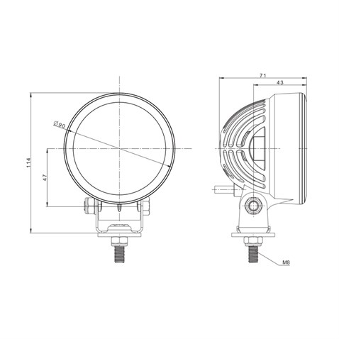 FRISTOM 12V-24V ÇALIŞMA LAMBASI 6-LEDLİ 22W 5700K 2500 LUMEN (114*90 MM)