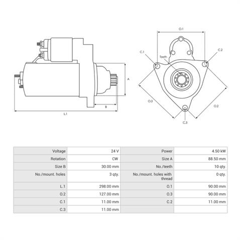24V MARŞ MOTORU NIPPON DENSO TİPİ 10 DİŞ 4.5 KW CATERPILLAR