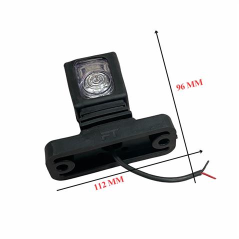 12V-24V DORSE DIŞ İŞARET BOYNUZ LAMBA KISA DÜZ (LEDLİ) (112*96 MM)
