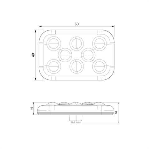 SANEL 12V PARK LAMBASI 6-LEDLİ YAPIŞKANLI 3M BANTLI SU GEÇİRMEZ BEYAZ (60*40 MM)