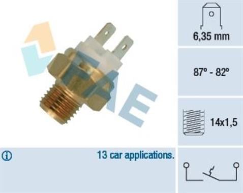FAE FAN MÜŞÜRÜ 87/82 °C (2 FİŞ) (ORTA DİŞ) VOLVO 340/360