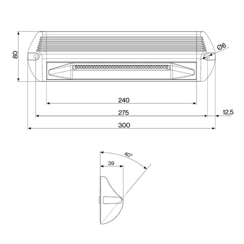 SANEL 10V-30V DIŞ AYDINLATMA LAMBASI (TAVAN LAMBASI) (36*0.5W LED) (SU GEÇİRMEZ) (300*80 MM)