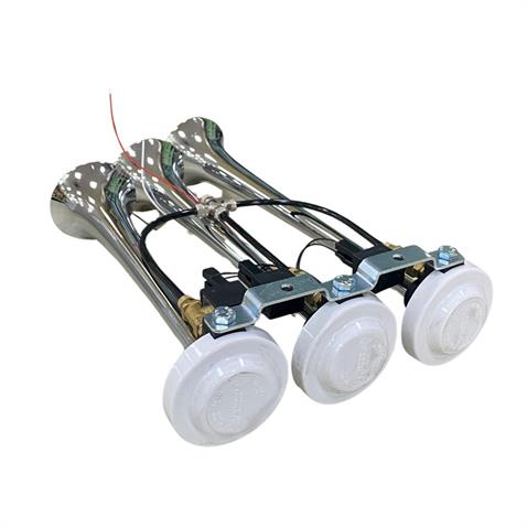 MARCO 12V 3LÜ HAVALI KORNA DALİ-DALİ (KROM) (ARAP KORNA) ITALY