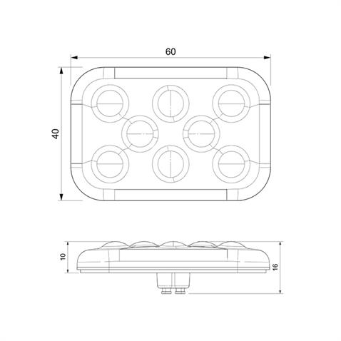 SANEL 12V YAN SİNYAL LAMBASI 6-LEDLİ YAPIŞKANLI 3M BANTLI SU GEÇİRMEZ SARI (60*40 MM)