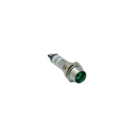 24V GÖZ LAMBASI YEŞİL LEDLİ (METAL) (8 MM)