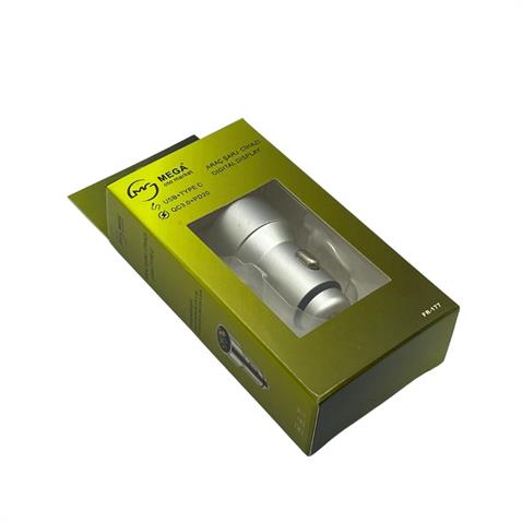 12V-24V TELEFON ŞARJ CİHAZI HIZLI ŞARJ (VOLTAJ GÖSTERGELİ) (ÇAKMAK GİRİŞLİ) (USB+TYPE-C) QC3.0+PD20