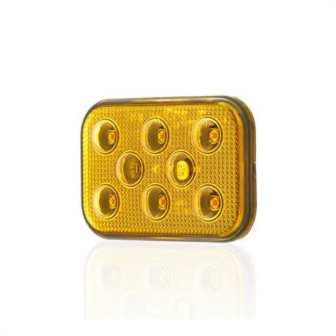 SANEL 12V YAN SİNYAL LAMBASI 6-LEDLİ YAPIŞKANLI 3M BANTLI SU GEÇİRMEZ SARI (60*40 MM)