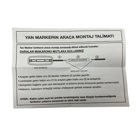 SERTPLAS 12V-24V DORSE YAN LAMBASI SİDE MARKER SARI (3 LEDLİ) (111*51 MM)