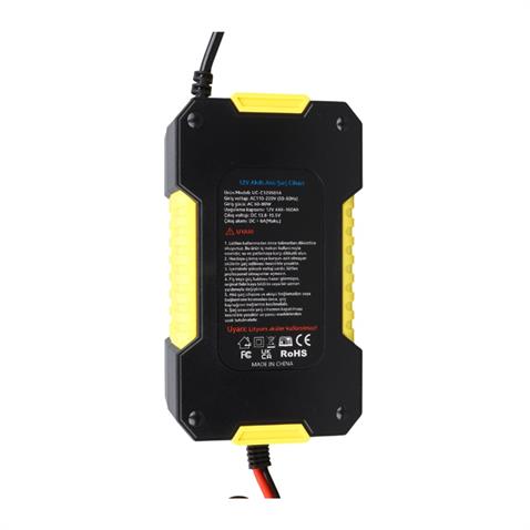 UCOMEN 12V ŞARJ REDRESÖRÜ (AKILLI AKÜ ŞARJ CİHAZI) OTOMATİK 6 A LCD EKRAN SARI (+AGM/JEL)