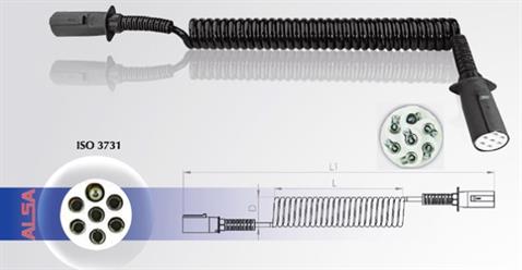 TIR DORSE ELEKTRİK KABLOSU 7Lİ (4.5 MT) (S TİPİ SİYAH)