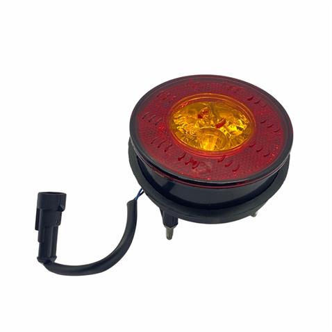 FARBA 12V SİNYAL LAMBASI+DESENLİ REFLEKTÖR YUVARLAK SARI (6 LEDLİ) (98 MM)