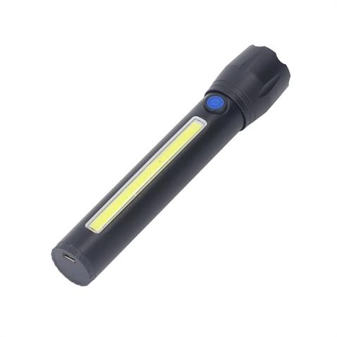 EL FENERİ COB LED (4 FONKSİYONLU-ZOOMLU) (USB ŞARJLI) (170*30 MM) PM-16754