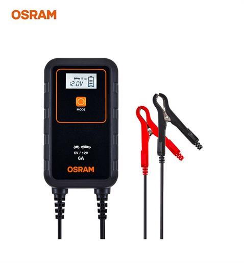 OSRAM 6V-12V ŞARJ REDRESÖRÜ (AKILLI AKÜ ŞARJ CİHAZI) OTOMATİK 6 A (6V-3 A / 12V-6 A) (+ AGM)