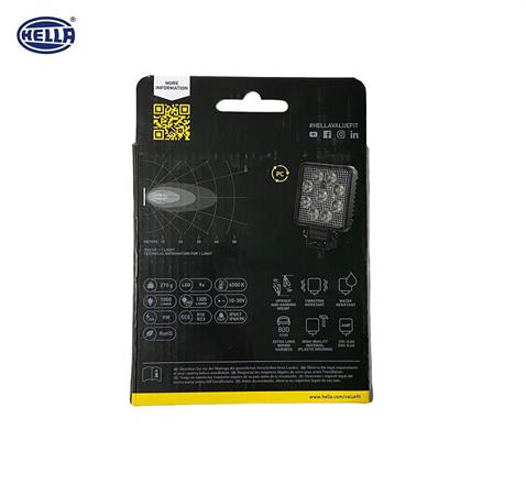 HELLA 10V-30V ÇALIŞMA LAMBASI KARE 9W 6500K 1000 LÜMEN (9 LEDLİ) (100*100*34 MM)