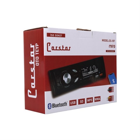 OTO TEYP-RADYO AUX/BLUETOOTH/MP3/SD KART/USB X 2 ŞARJ (UZAKTAN KUMANDALI) (7 RENKLİ)