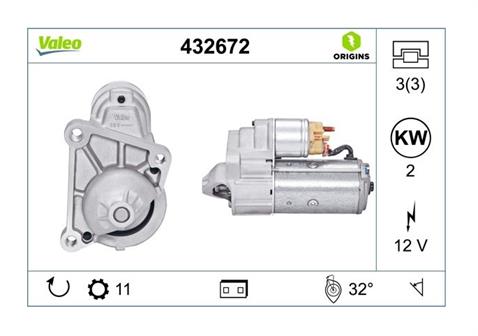 VALEO 12V MARŞ MOTORU 11 DİŞ RENAULT KANGOO  RENAULT CLIO/KANGOO/LAGUNA/MEGANE/SCENIC 1.9 DİZEL