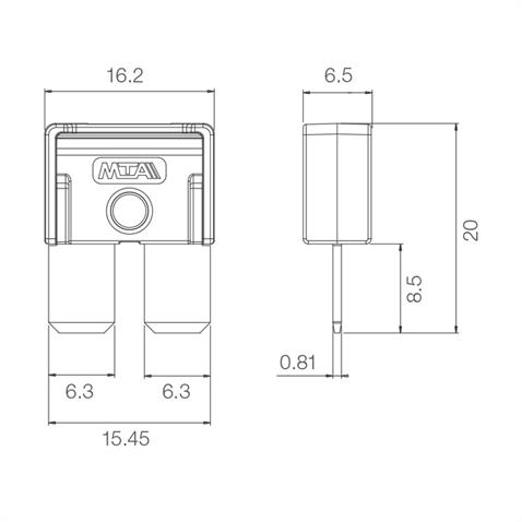 MTA MAXICOMPACT BIÇAK SİGORTA SARI 40 A (16*20 MM)