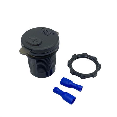 12V-24V DİJİTAL VOLTMETRE+ŞARJ CİHAZLI (USB) (3 A) (OFF-ON ANAHTARLI) (MAVİ IŞIK) (28 MM)