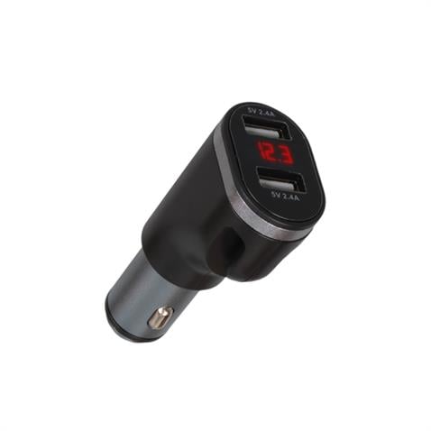 12V-24V TELEFON ŞARJ CİHAZI 2.4 A VOLTAJ GÖSTERGELİ (ÇAKMAK GİRİŞLİ) (2 X USB GİRİŞLİ)