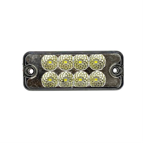12V-24V YAN PARK LAMBASI DORSE SİDE MARKER BEYAZ (8 LEDLİ) (100*40 MM)