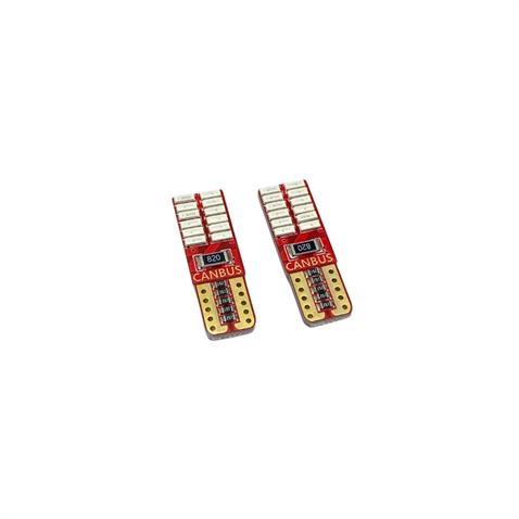 12V DİPSİZ AMPUL T10 (24 LEDLİ) KIRMIZI SMD CB (2 AD)