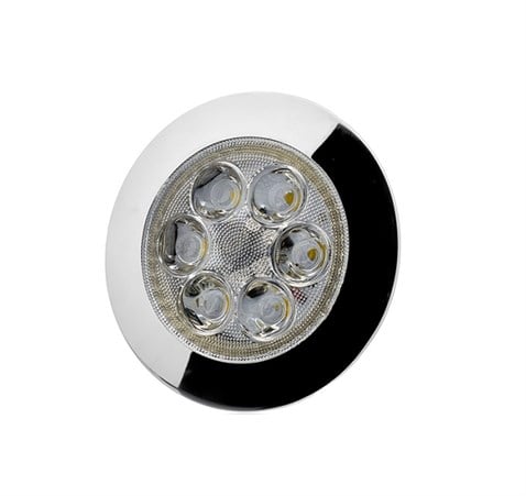 SANEL 12V-24V SPOT TAVAN LAMBA 6 LEDLİ 3000K SICAK BEYAZ (SU GEÇİRMEZ) (90 MM) (BUTONSUZ)