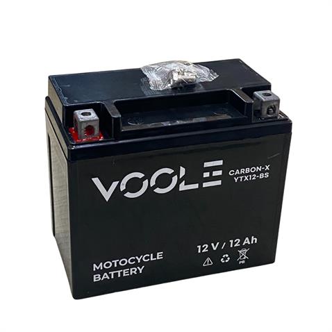 VOOLE 12V 12 AH MOTOSİKLET AKÜSÜ CARBON-X (152*88*131 MM) (YTX12-BS)