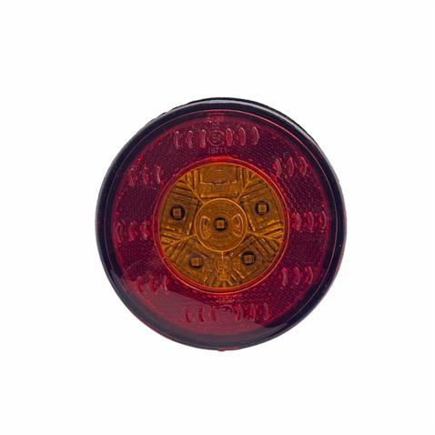 FARBA 12V SİNYAL LAMBASI+DESENLİ REFLEKTÖR YUVARLAK SARI (6 LEDLİ) (98 MM)