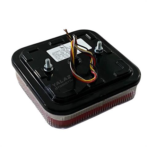 24V STOP LAMBASI KARE (NEON LEDLİ) (4 FONKSİYONLU) (145*145*43 MM)