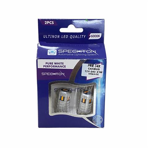 12V-24V 93 AMPUL 6 LEDLİ SARI CANBUS DÜZ TIRNAK (BA15s) (2 AD)