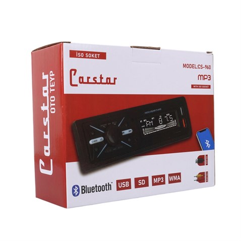 OTO TEYP-RADYO AUX/BLUETOOTH/MP3/SD KART/USB X 2 ŞARJ (UZAKTAN KUMANDALI) (7 RENKLİ)