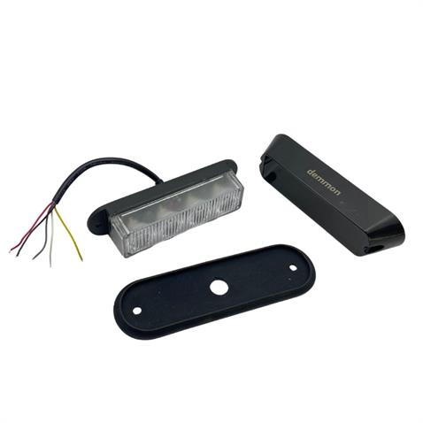 12V-24V ÇAKAR FLAŞ LED LAMBA 18 FONKSİYONLU (4X1W) (ŞEFFAF) (BEYAZ/BEYAZ) (132*34*30 MM)