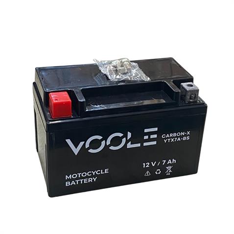 VOOLE 12V 7 AH MOTOSİKLET AKÜSÜ CARBON-X (150*87*93 MM) (YTX7A-BS)