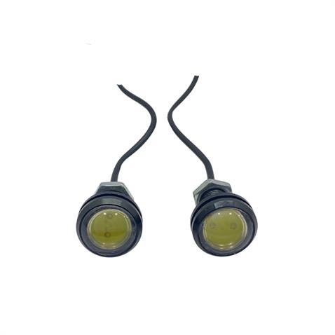 12V GÜNDÜZ SÜRÜŞ-AYNA ALTI LED BEYAZ (MERCEKLİ) (9/22 MM) (2 AD)