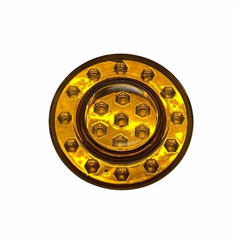 12V SİNYAL LAMBASI (19 LEDLİ) YUVARLAK SARI KOMPLE (98 MM)