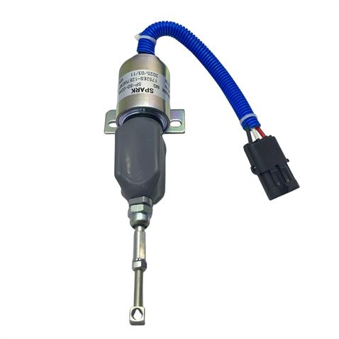 12V STOP SELENOİDİ AYAKLI (MAFSALLI-DELİK 7 MM) (SOKETLİ)