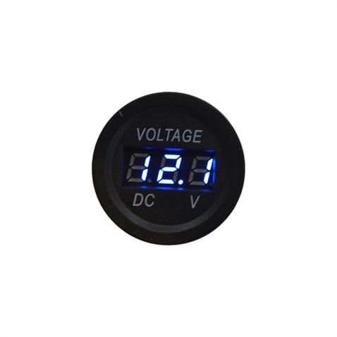 12V-24V DİJİTAL VOLTMETRE (DÜZ TİP) (MAVİ IŞIK) (28 MM)