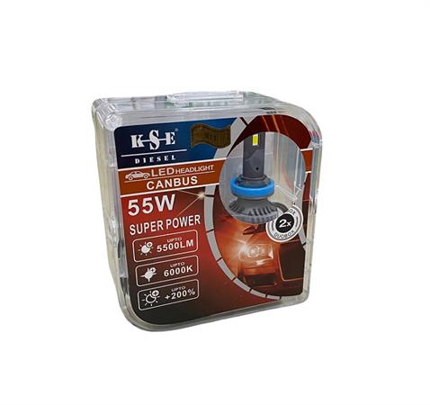 KSE DIESEL 12V H11 CSP LED XENON FAR AMPUL SETİ 6000K 11000 LÜMEN 55W +%200 CANBUS