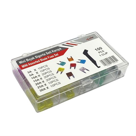 MİNİ BIÇAK SİGORTA KARIŞIK (3 A*5 A*10 A*15 A*20 A*25 A*30 A) (100 AD)