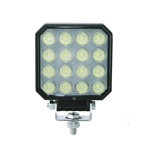 WOLFRAM 9V-32V ÇALIŞMA LAMBASI KARE 64W 5700K 5440 LÜMEN (64 LEDLİ) (108*108*35.9 MM)