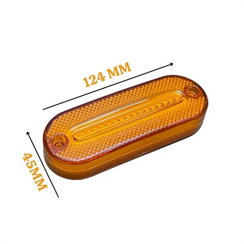 24V YAN SİNYAL LAMBASI DORSE SİDE MARKER SARI (NEON LEDLİ) (124*45 MM)