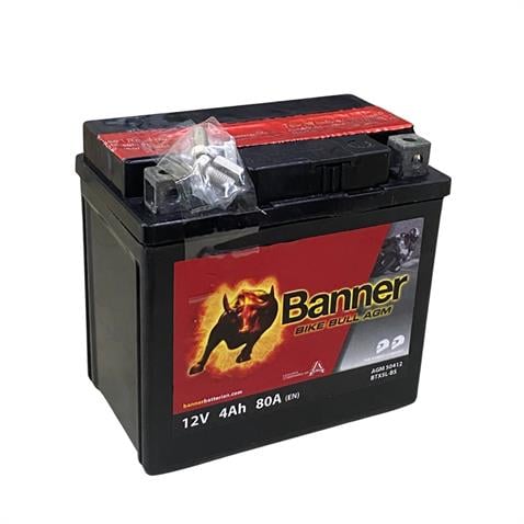 BANNER 12V 4 AH MOTOSİKLET AKÜSÜ AGM 80 A (EN) (113*70*105) (YTX5L-BS)