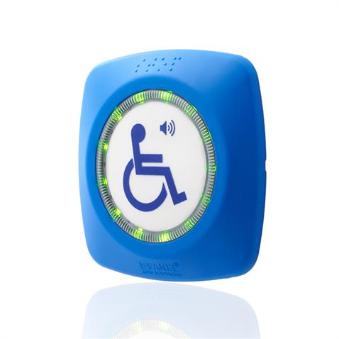 SANEL 9V-32V DOKUNMATIK BUTON (BUZZERLİ) (ENGELLİ) (MAVİ) (90*90 MM)