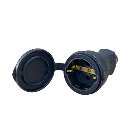 220V-240V DİŞİ FİŞ (PRİZ) (1X16A) (KAUÇUK) (TOPRAKLI) SEYYAR