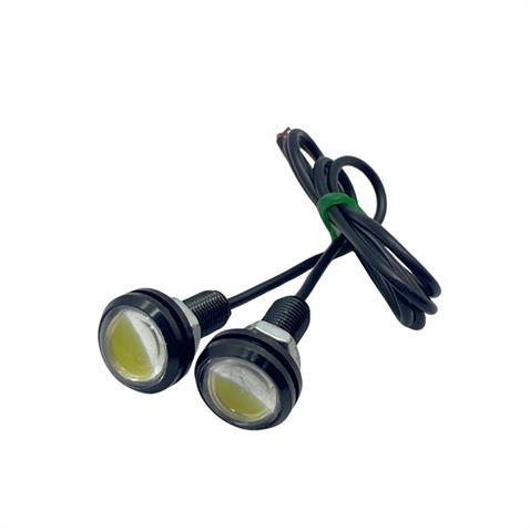 12V GÜNDÜZ SÜRÜŞ-AYNA ALTI LED BEYAZ (MERCEKLİ) (9/22 MM) (2 AD)